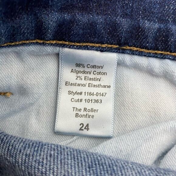 Current/Elliott The Roller Bonfire Raw Hem Slouchy Ankle Jeans Sz 24 - Picture 8 of 9